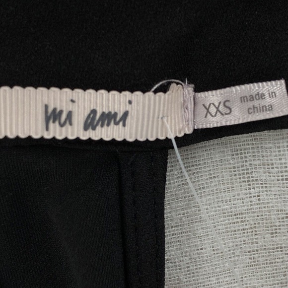 NWT Mi Ami Jumpsuit XXS Wide Leg‎ Black Army Green Cheetah High Neck Paper Bag - Picture 16 of 16